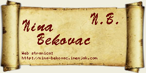 Nina Bekovac vizit kartica